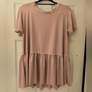 Entro Brand, Dusty Rose, Ruffle Edge Baby Doll, Top Size Medium